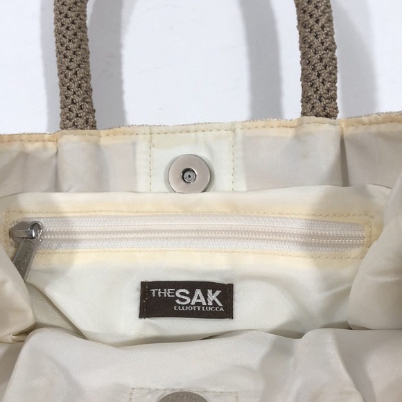 Vintage The Sak : Elliot Lucca : nylon crochet body skirt in taupe and beige - Picture 5 of 7